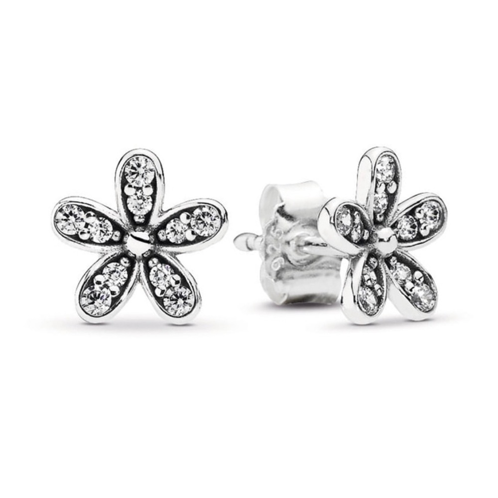 PANDORA Dazzling Daisy Silver Stud Earrings